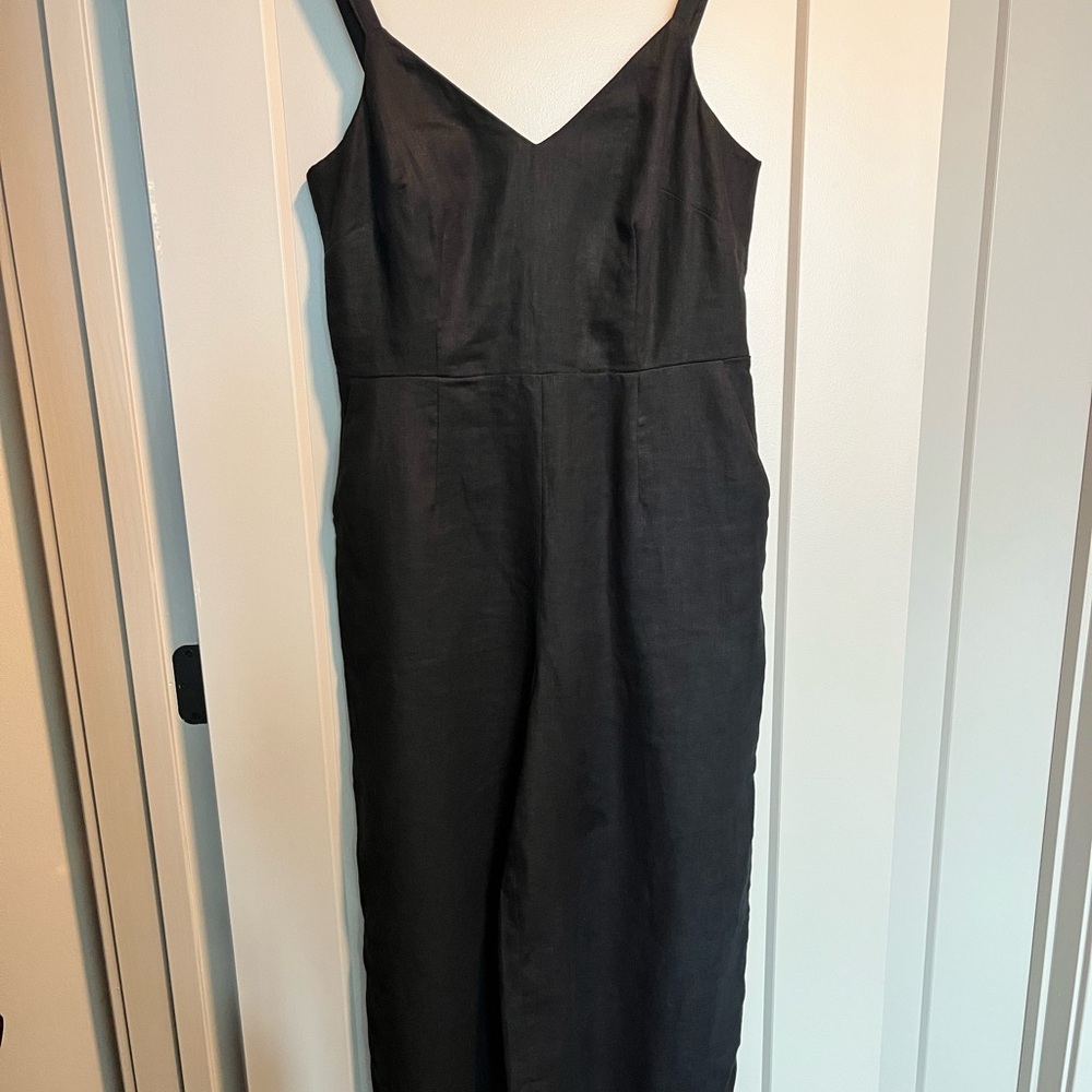 Boden Black Linen Jumpsuit
